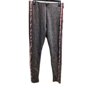 Iris Basic Size Large Sparkling Gray Leggings With Side Stripe. New With Tags